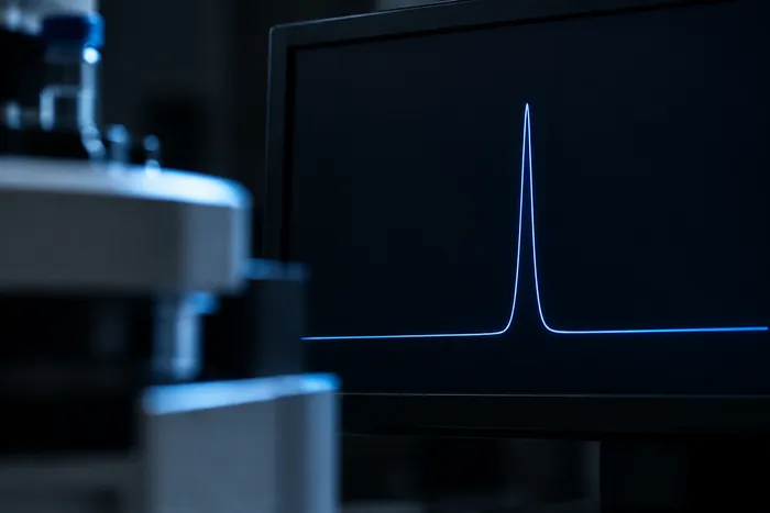 Chromatogramm auf einem Labormonitor